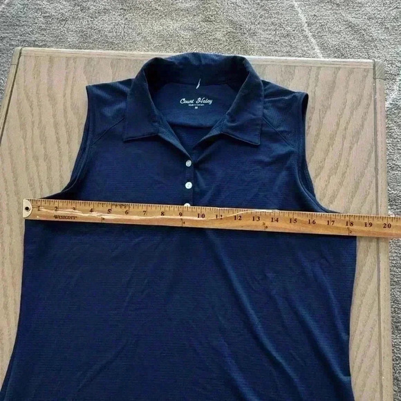 Court Haley Sleeveless Polo Navy Blue Medium - Picture 6 of 7